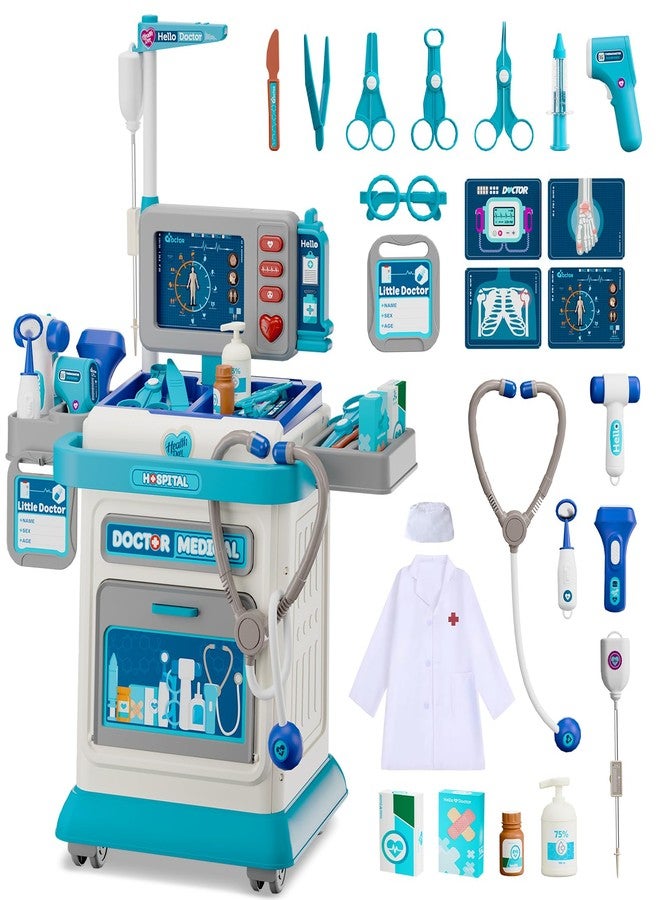 AuroTops Doctor Kit for Toddlers 3-5, 26 Pcs Doctor Play Set for Kids Ages 3-8,Role Play Toy Medical Cart Doctor Toys Educational Toys for Boys & Girls Birthday Gifts - Image 1
